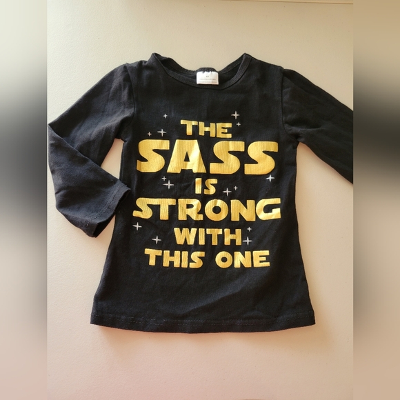 Star Wars Other - Toddler Girls Starwars Themed Long Sleeve Black And Gold Shirt Size XS 2-3
